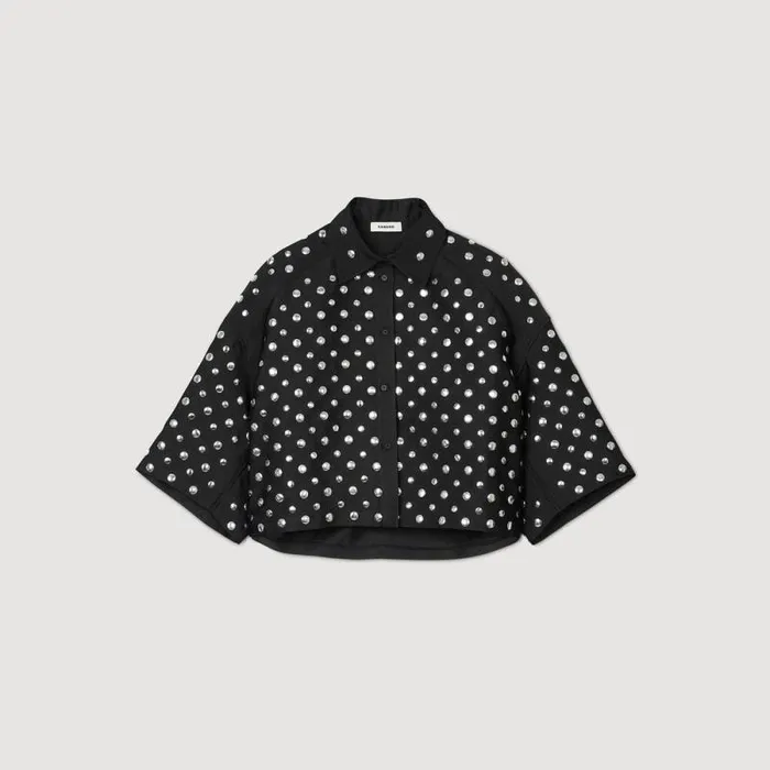 Tops and Shirts Women SANDRO Studembellished Shirt Black