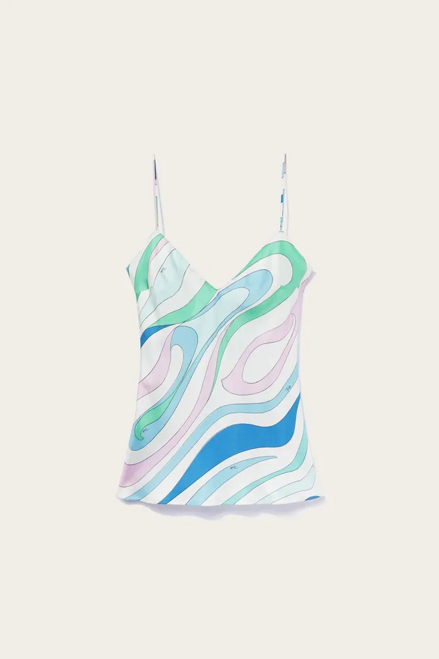 Tops And Shirts Women PUCCI MarmoPrint SilkTwill Camisole
