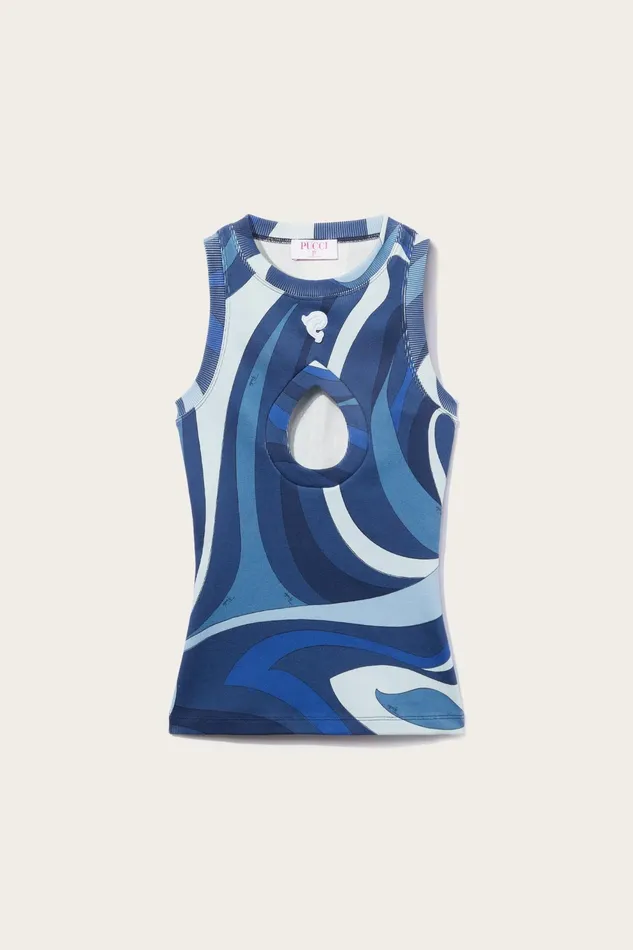 Tops And Shirts Women PUCCI Pucci P MarmoPrint Tank Top