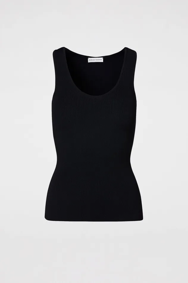 Tops CREPE KNIT SINGLET BLACK 8211 Scanlan Theodore Women Tops CREPE KNIT SINGLET BLACK 8211 Scanlan Theodore Women