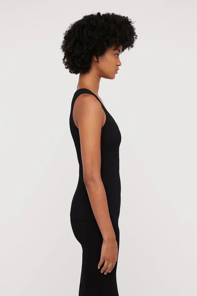 Tops CREPE KNIT SINGLET BLACK 8211 Scanlan Theodore Women Tops CREPE KNIT SINGLET BLACK 8211 Scanlan Theodore Women