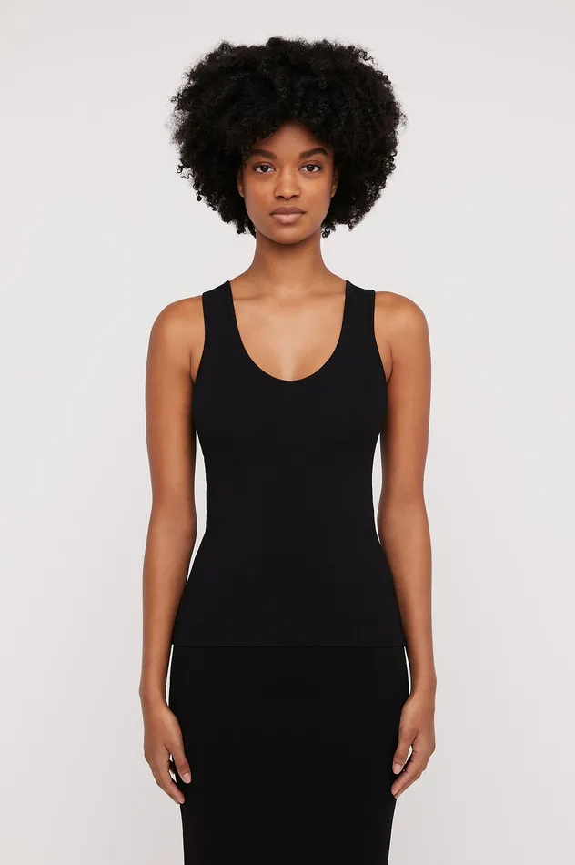 Tops CREPE KNIT SINGLET BLACK 8211 Scanlan Theodore Women Tops CREPE KNIT SINGLET BLACK 8211 Scanlan Theodore Women