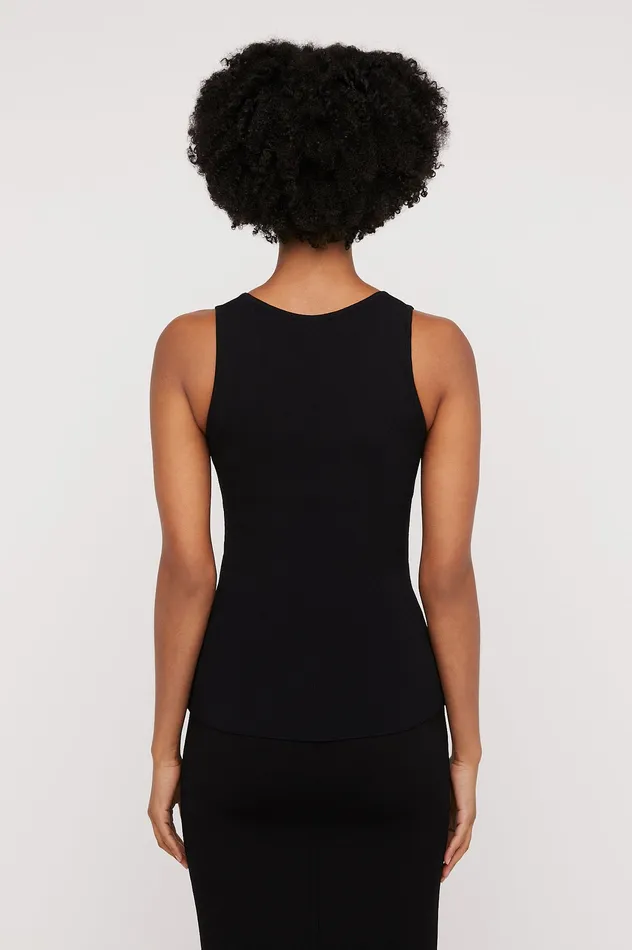 Tops CREPE KNIT SINGLET BLACK 8211 Scanlan Theodore Women Tops CREPE KNIT SINGLET BLACK 8211 Scanlan Theodore Women