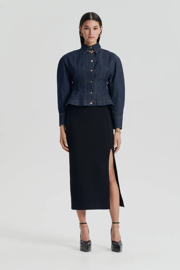 Tops DENIM COCOON SLEEVE JACKET INDIGO Scanlan Theodore Women
