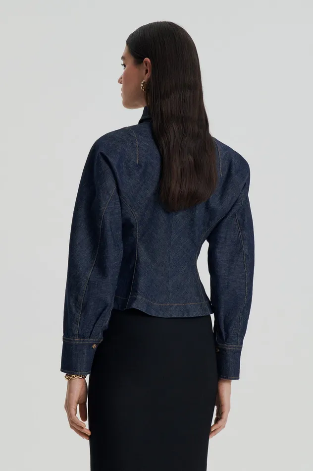 Tops DENIM COCOON SLEEVE JACKET INDIGO Scanlan Theodore Women Tops DENIM COCOON SLEEVE JACKET INDIGO Scanlan Theodore Women