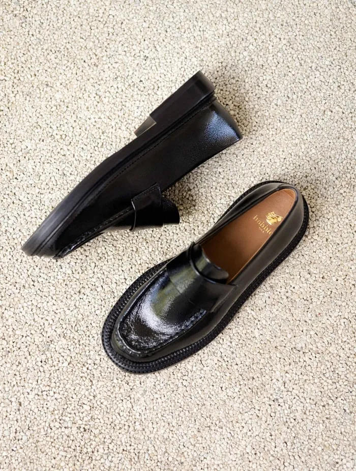 Tracy Black Vinyl Women Bobbies Loafers and Derbies Tracy Black Vinyl Women Bobbies Loafers and Derbies