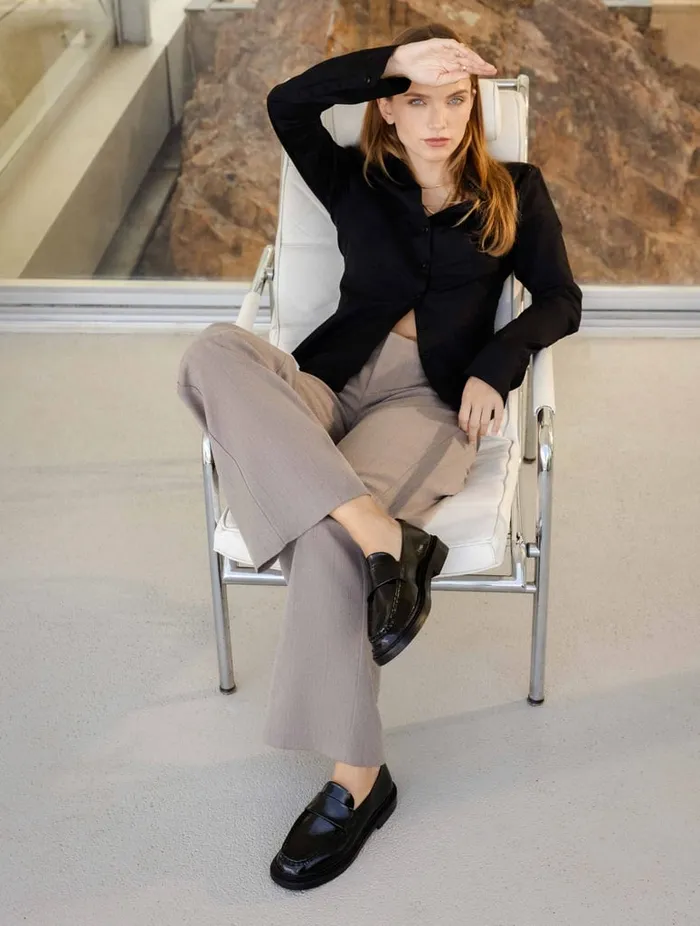 Tracy Black Vinyl Women Bobbies Loafers and Derbies Tracy Black Vinyl Women Bobbies Loafers and Derbies