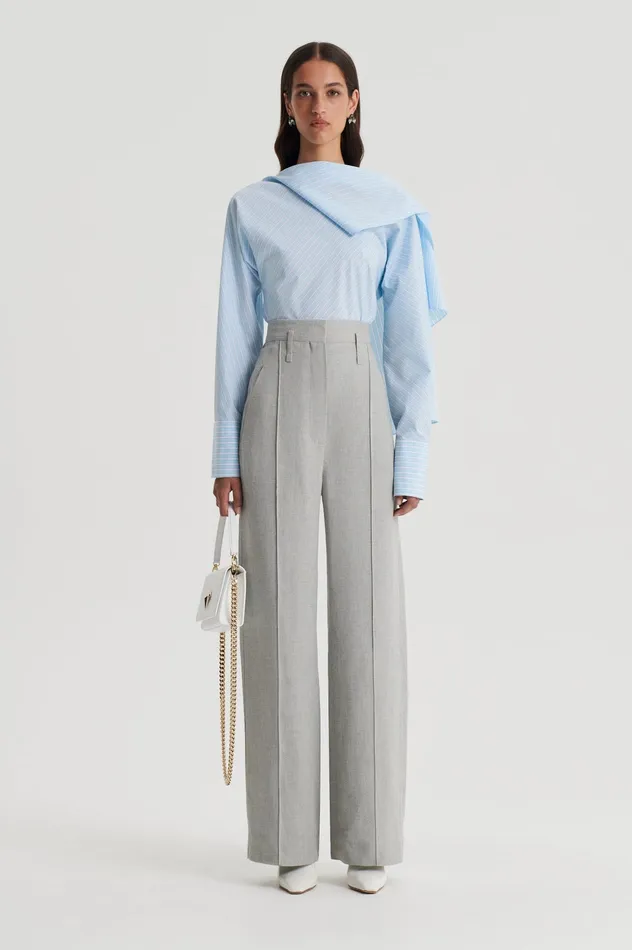 Trousers DRAPED TAILORED TROUSER PALEGREY 8211 Scanlan Theodore Women