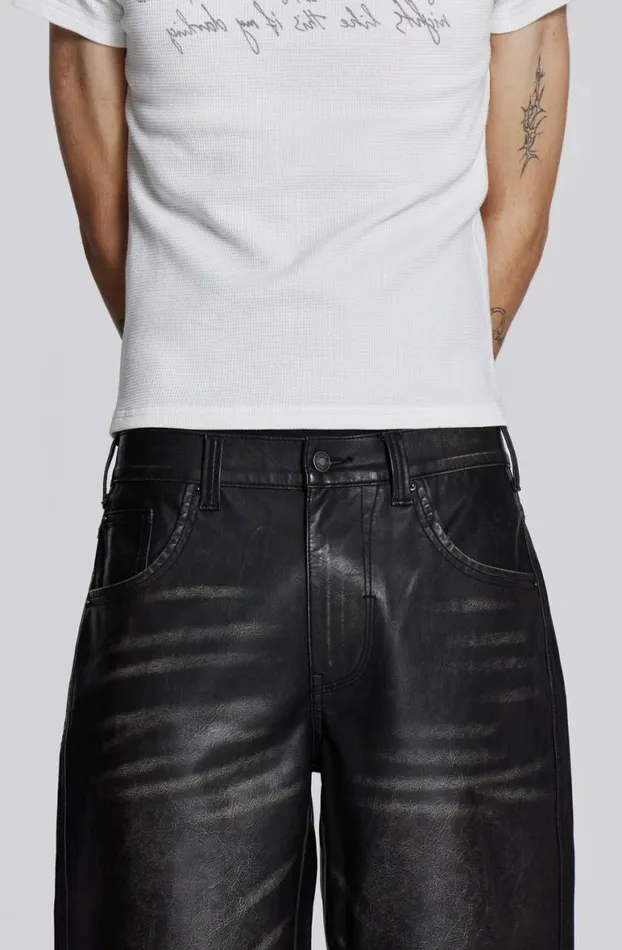 Trousers Men Jaded London Ash Faux Leather Pants