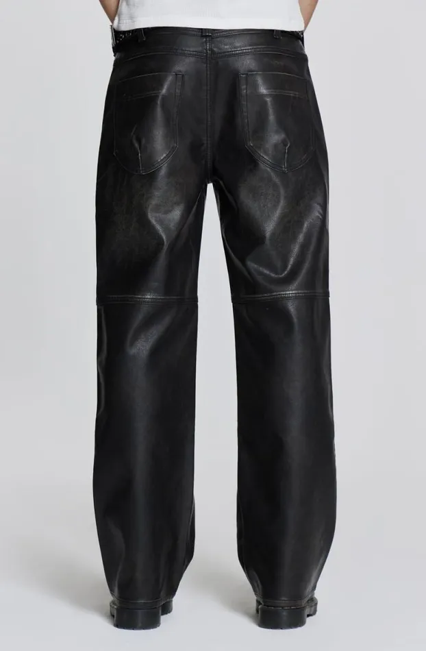 Trousers Men Jaded London Ash Faux Leather Pants