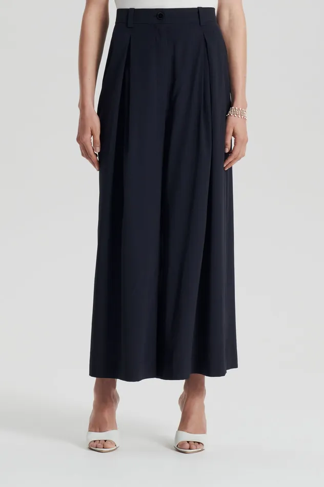 Trousers Scanlan Theodore Women SILK CROP TROUSER NAVY