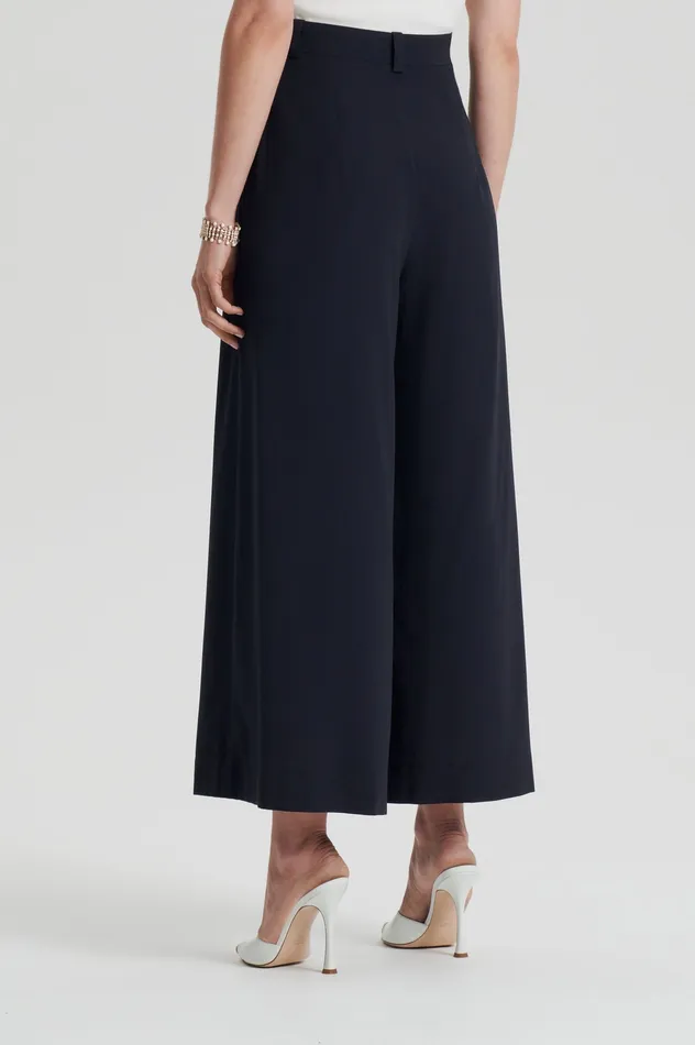Trousers Scanlan Theodore Women SILK CROP TROUSER NAVY