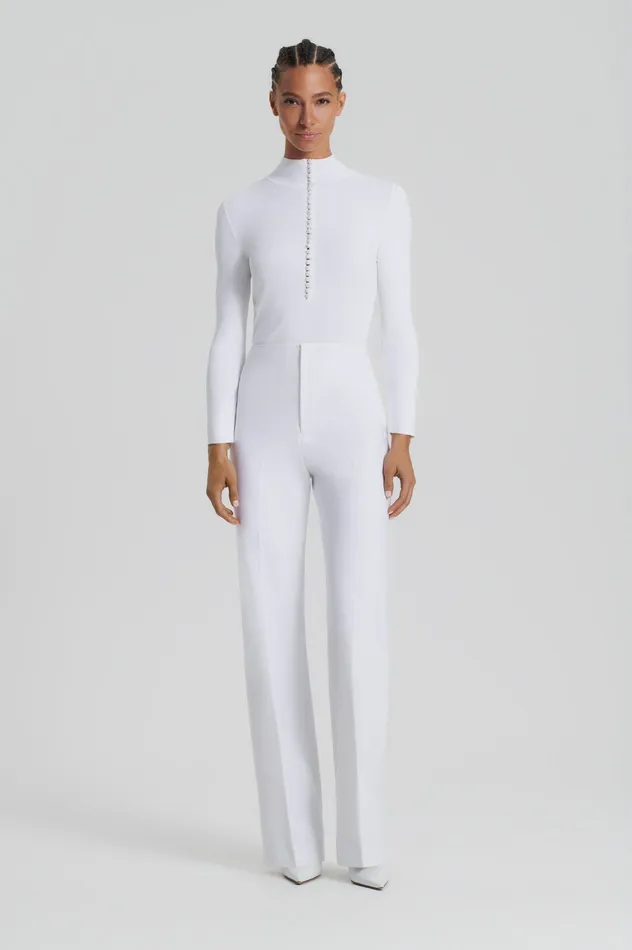 Trousers Scanlan Theodore Women TAILORED CREPE TROUSER WHITE