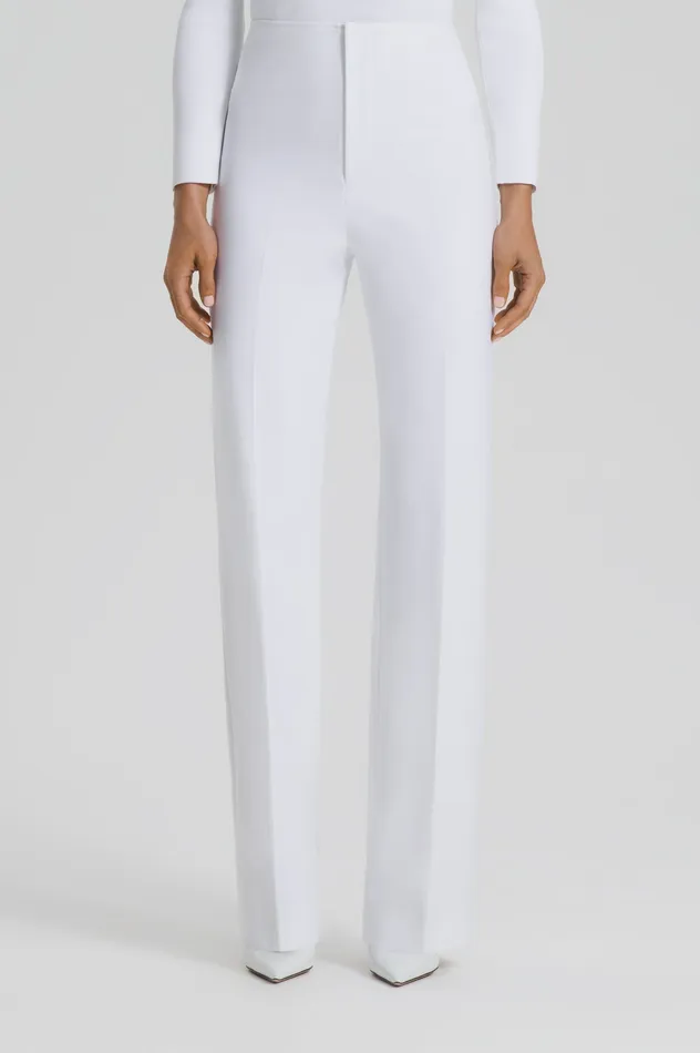 Trousers Scanlan Theodore Women TAILORED CREPE TROUSER WHITE Trousers Scanlan Theodore Women TAILORED CREPE TROUSER WHITE