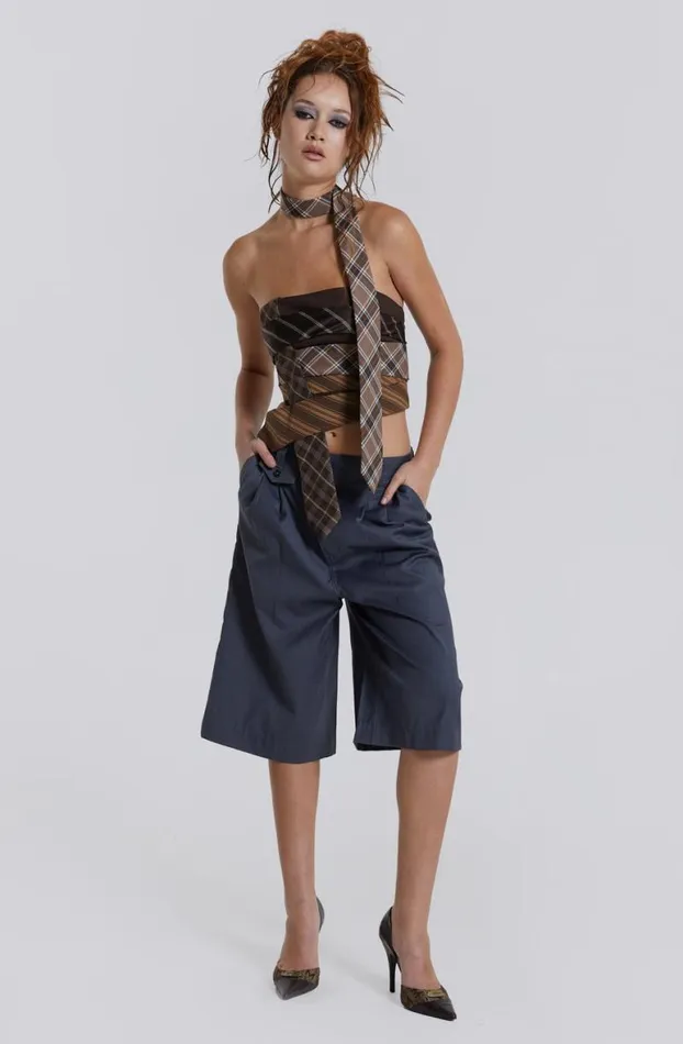 Trousers Women Jaded London Coltraine Tailored Wide Leg Shorts