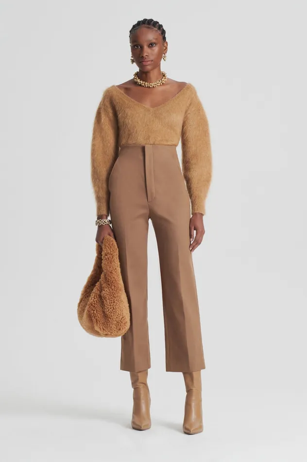Trousers Women MERCERISED COTTON TROUSER CAMEL Scanlan Theodore