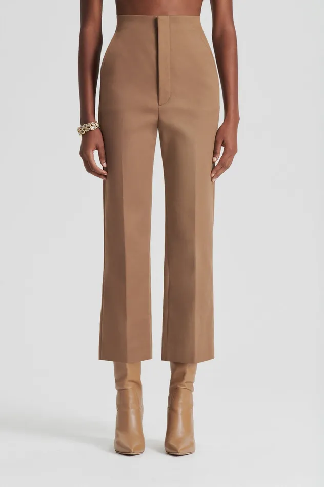Trousers Women MERCERISED COTTON TROUSER CAMEL Scanlan Theodore Trousers Women MERCERISED COTTON TROUSER CAMEL Scanlan Theodore