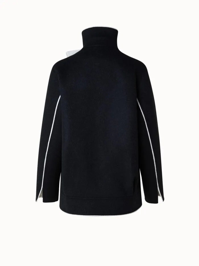 TwoTone Wool Cashmere DoubleFace Jacket Blackecru Women Akris Jackets
