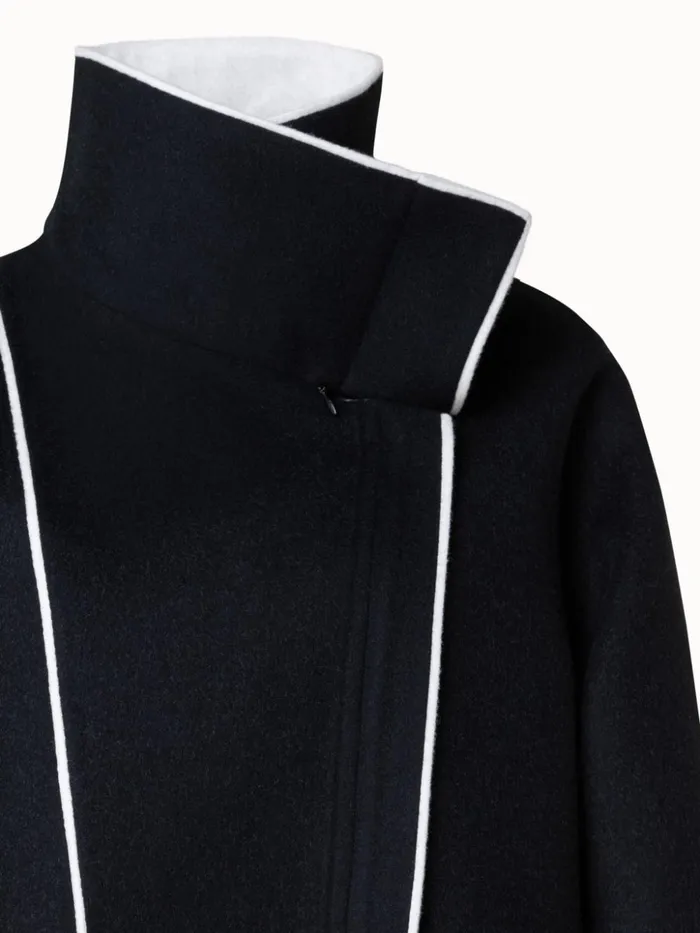 TwoTone Wool Cashmere DoubleFace Jacket Blackecru Women Akris Jackets