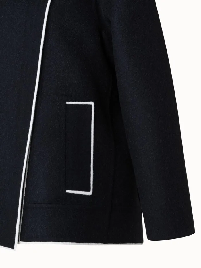 TwoTone Wool Cashmere DoubleFace Jacket Blackecru Women Akris Jackets