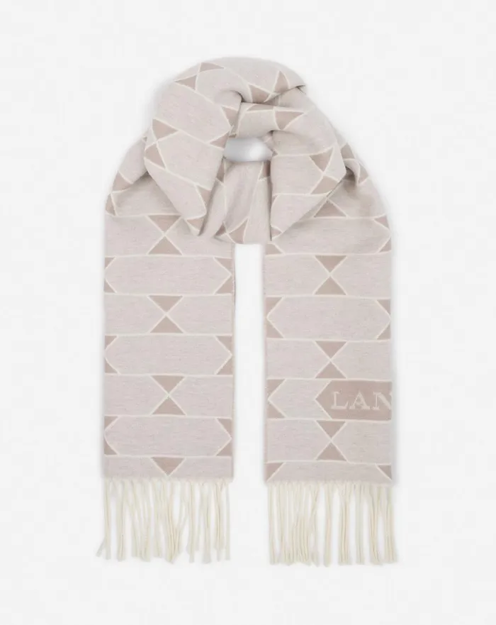 Twotone Wool Scarf Light Beigeecru Men Lanvin Scarves Twotone Wool Scarf Light Beigeecru Men Lanvin Scarves