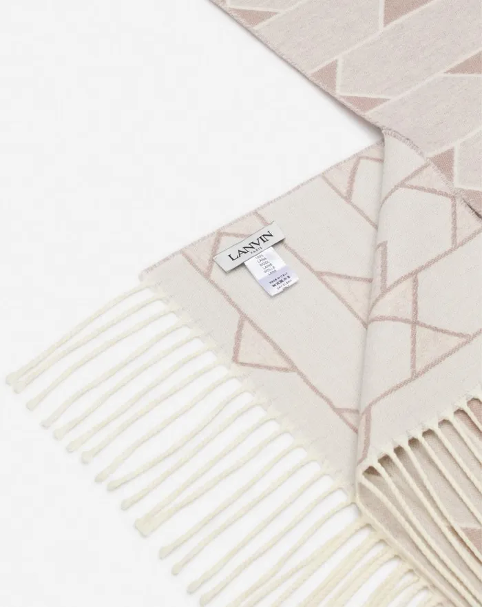 Twotone Wool Scarf Light Beigeecru Men Lanvin Scarves Twotone Wool Scarf Light Beigeecru Men Lanvin Scarves