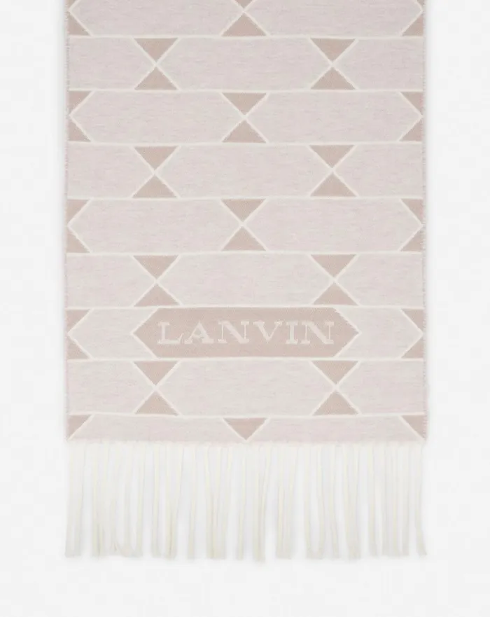 Twotone Wool Scarf Light Beigeecru Men Lanvin Scarves Twotone Wool Scarf Light Beigeecru Men Lanvin Scarves