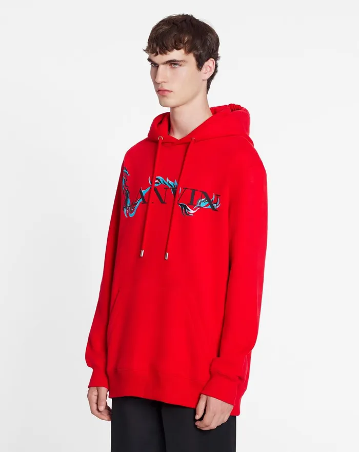 Unisex Dragon Print Loosefitting Hoodie Flame Men Lanvin Coats and Jackets Unisex Dragon Print Loosefitting Hoodie Flame Men Lanvin Coats and Jackets