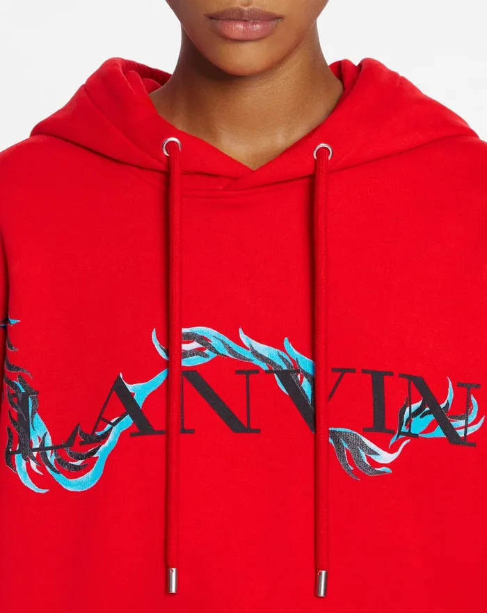 Unisex Dragon Print Loosefitting Hoodie Flame Men Lanvin Coats and Jackets Unisex Dragon Print Loosefitting Hoodie Flame Men Lanvin Coats and Jackets