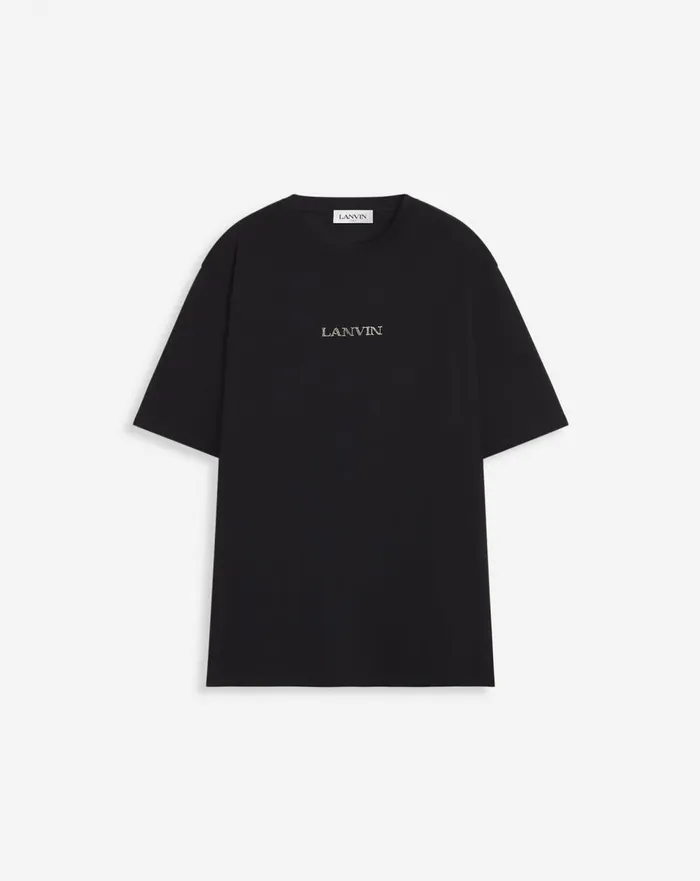 Unisex Lanvin Logo Classic Tshirt Black Women Lanvin TShirts and Sweatshirts