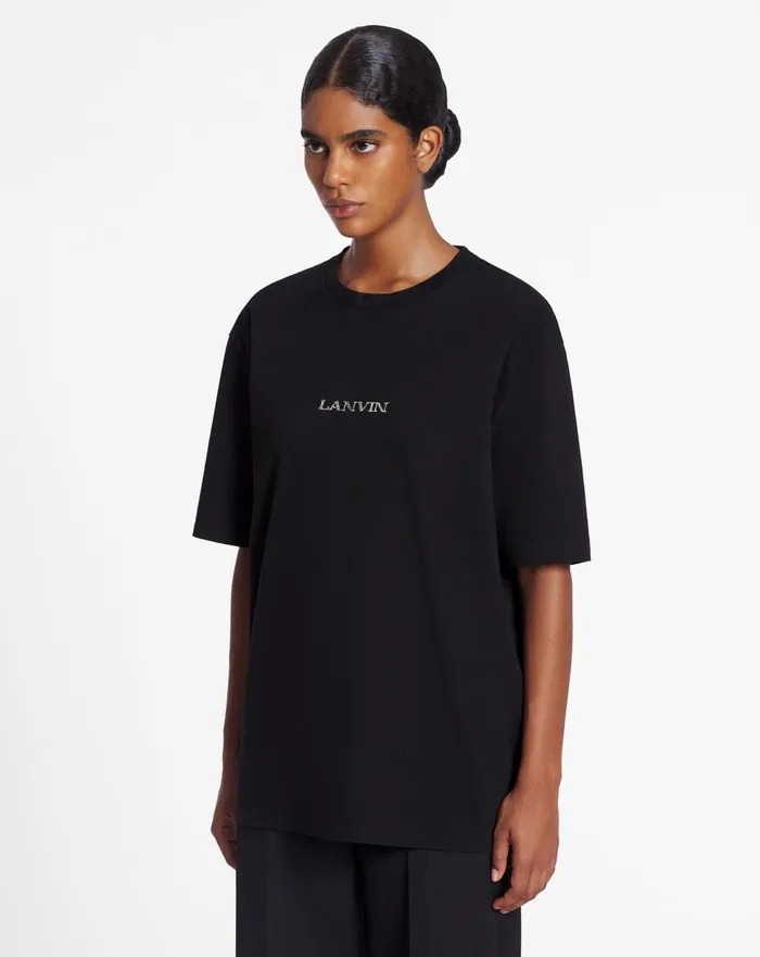 Unisex Lanvin Logo Classic Tshirt Black Women Lanvin TShirts and Sweatshirts Unisex Lanvin Logo Classic Tshirt Black Women Lanvin TShirts and Sweatshirts