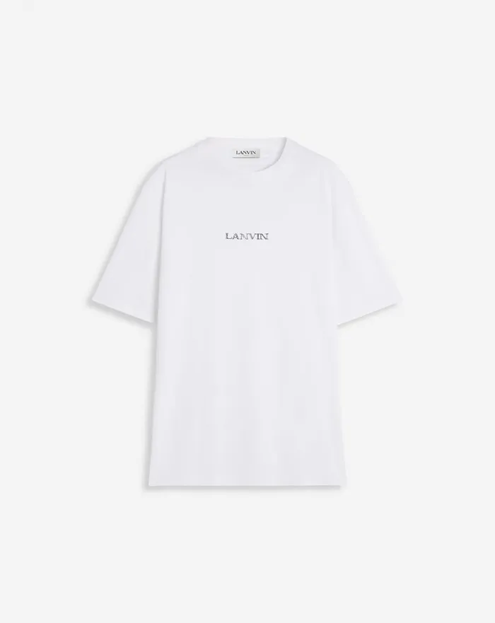 Unisex Lanvin Logo Classic Tshirt Optic White Women Lanvin TShirts and Sweatshirts