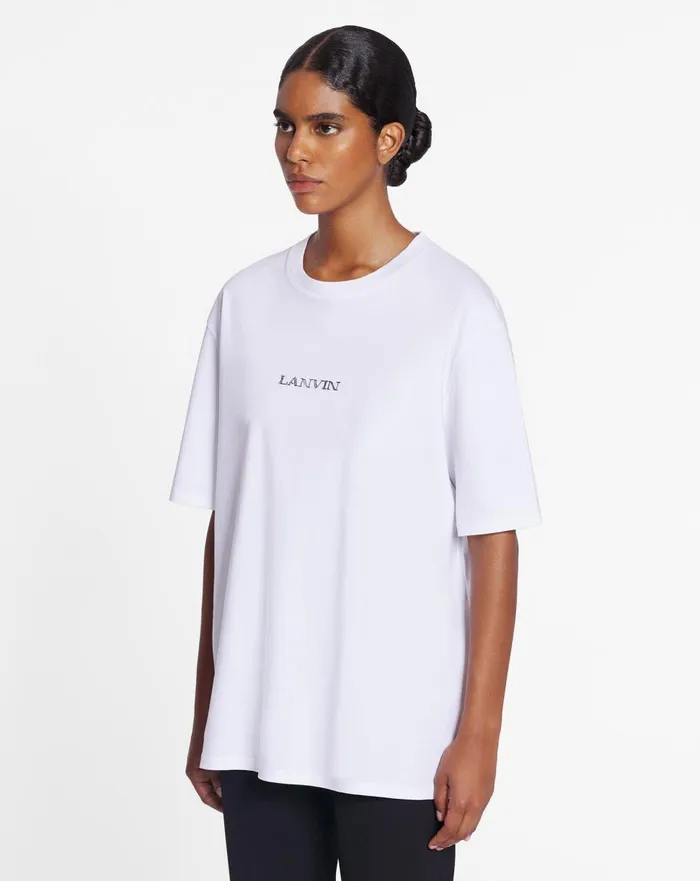 Unisex Lanvin Logo Classic Tshirt Optic White Women Lanvin TShirts and Sweatshirts Unisex Lanvin Logo Classic Tshirt Optic White Women Lanvin TShirts and Sweatshirts