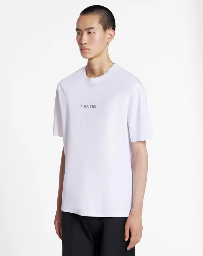 Unisex Lanvin Logo Classic Tshirt Optic White Women Lanvin TShirts and Sweatshirts Unisex Lanvin Logo Classic Tshirt Optic White Women Lanvin TShirts and Sweatshirts