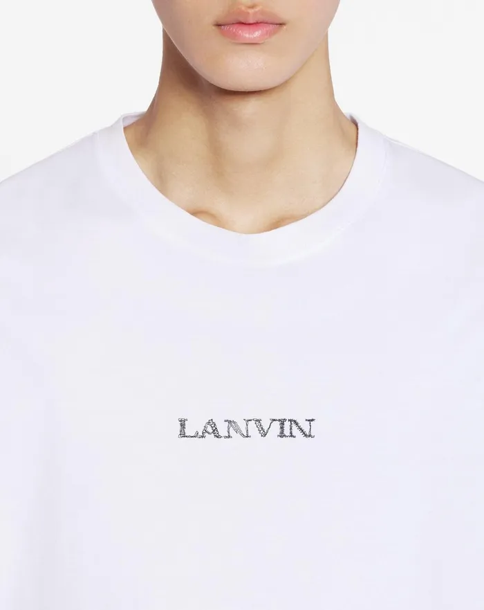 Unisex Lanvin Logo Classic Tshirt Optic White Women Lanvin TShirts and Sweatshirts Unisex Lanvin Logo Classic Tshirt Optic White Women Lanvin TShirts and Sweatshirts