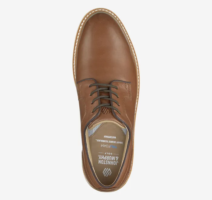 Upton GL1 Luxe Hybrid Tan Waterproof Full Grain Men LaceUps Johnston and Murphy