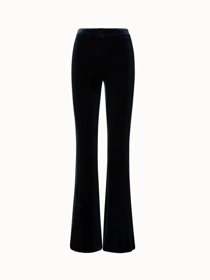 Velvet Neoprene Bootcut Pants Navy Women Akris Pants