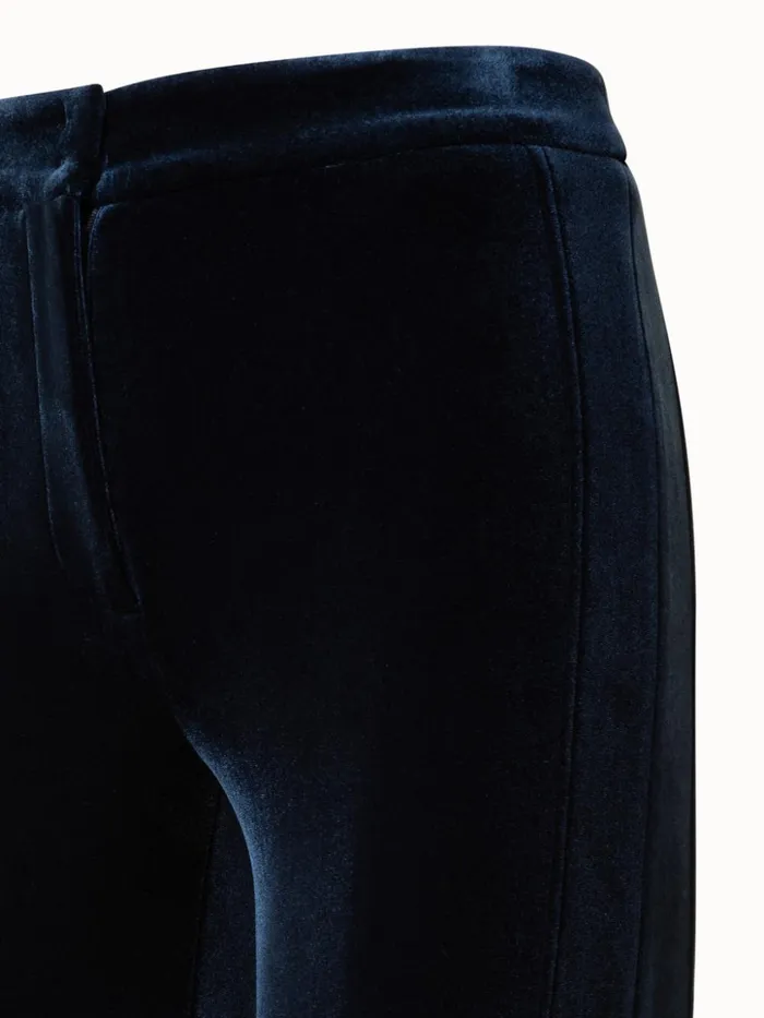 Velvet Neoprene Bootcut Pants Navy Women Akris Pants