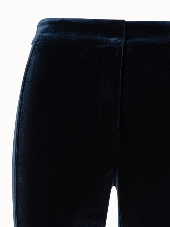 Velvet Neoprene Bootcut Pants Navy Women Akris Pants