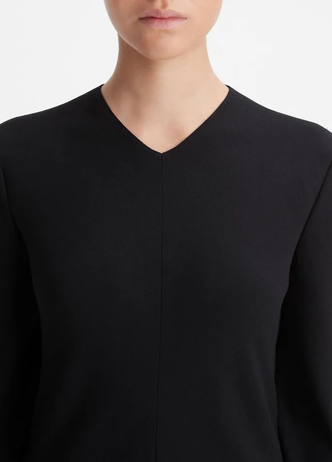 Vince Dresses Women Bias High VNeck Dress Black