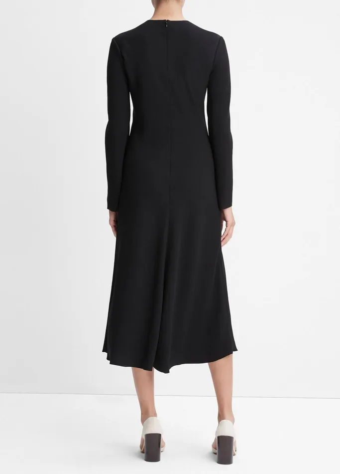 Vince Dresses Women Bias High VNeck Dress Black