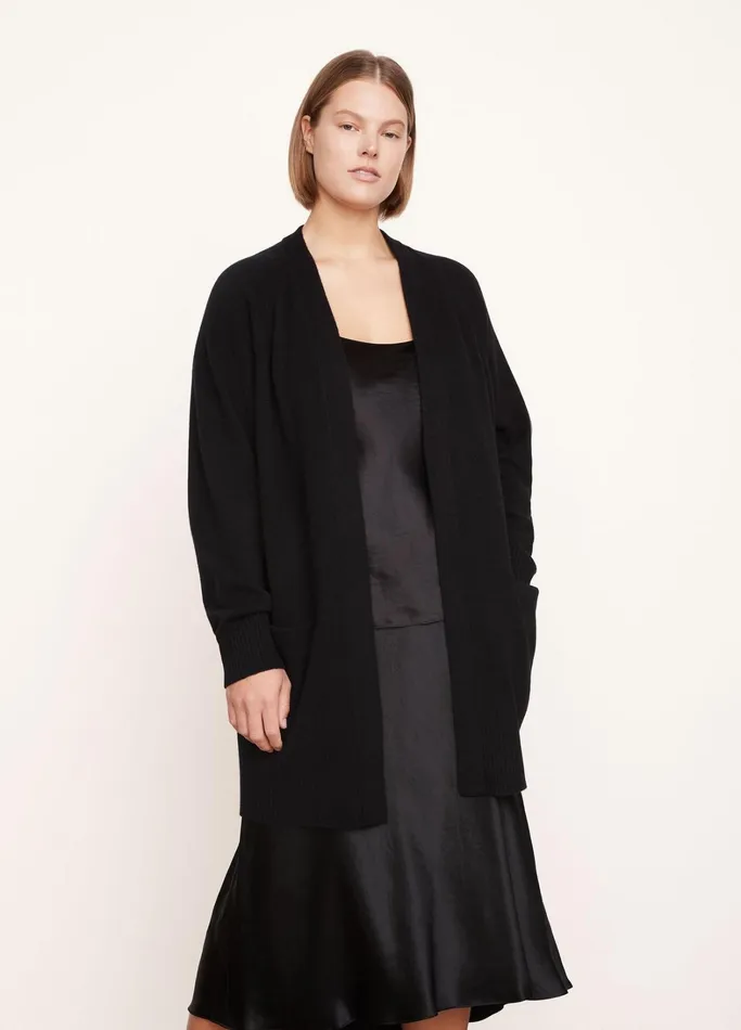 Vince Extended Sizes Women Raglan Sleeve Cardigan Black