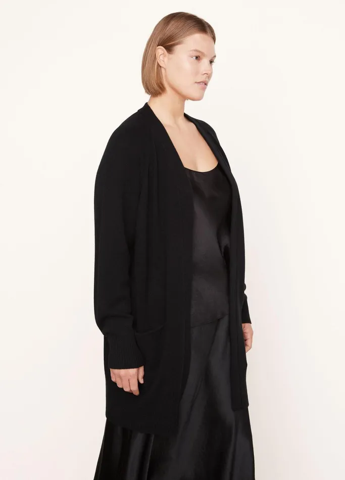 Vince Extended Sizes Women Raglan Sleeve Cardigan Black
