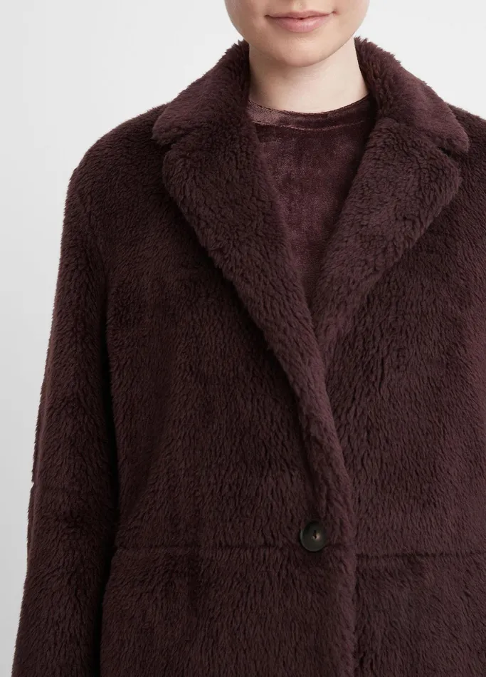 Vince Jackets and Outerwear Women FauxShearling Coat Black Fig