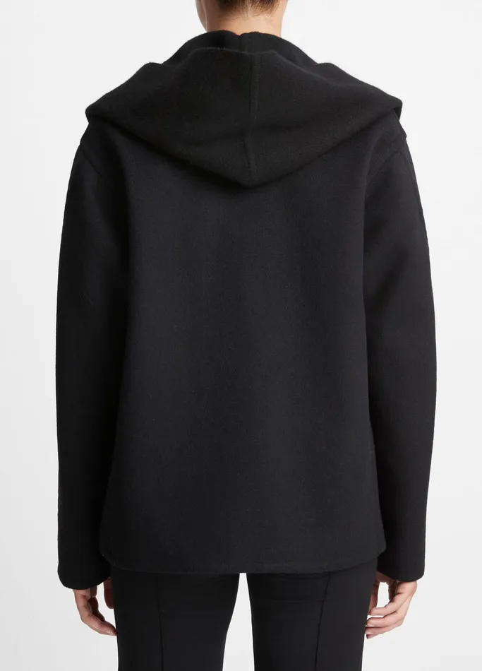 Vince Jackets and Outerwear Women Knit Combo WoolBlend Jacket Black