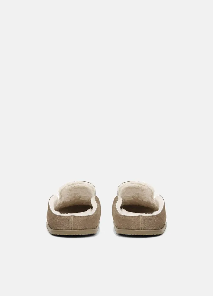 Vince Loafers and LaceUps Men Decker ShearlingLined Suede Clog Flint