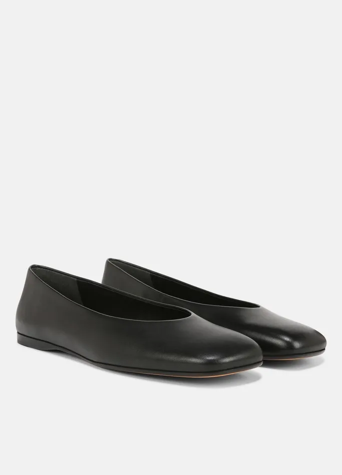 Vince Loafers and Mules Women Leah Leather Flat Black