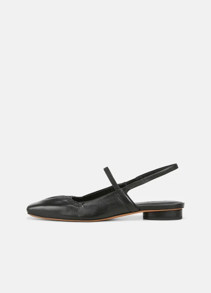 Vince Loafers and Mules Women Venice Leather Slingback Flat Black
