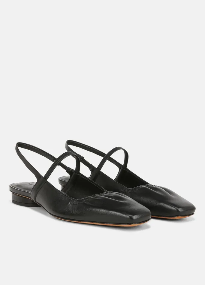 Vince Loafers and Mules Women Venice Leather Slingback Flat Black