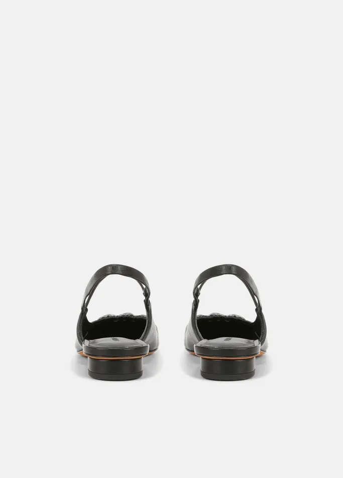 Vince Loafers and Mules Women Venice Leather Slingback Flat Black